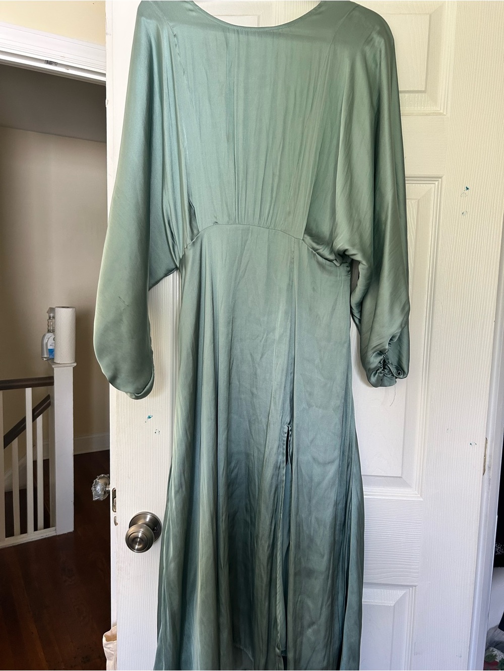 Astr Sage Green Long Sleeve Maxi Dress
